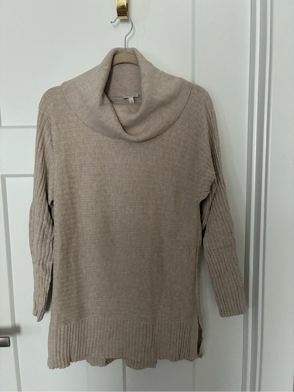 Talbots Cowl Neck Tunic Sweater in Light Taupe